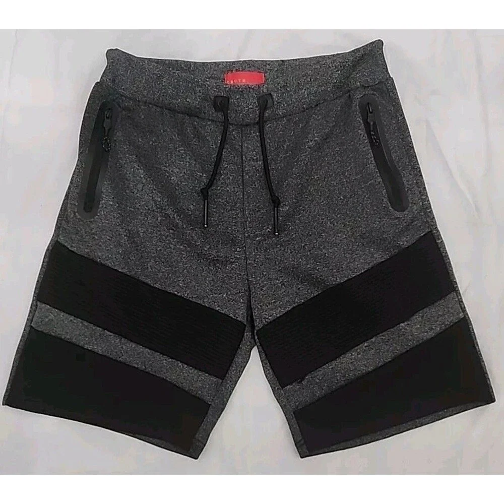 Shorts Truth Substance Common Sense Sweat Mens SZ Med Grey & Black 5 Pockets